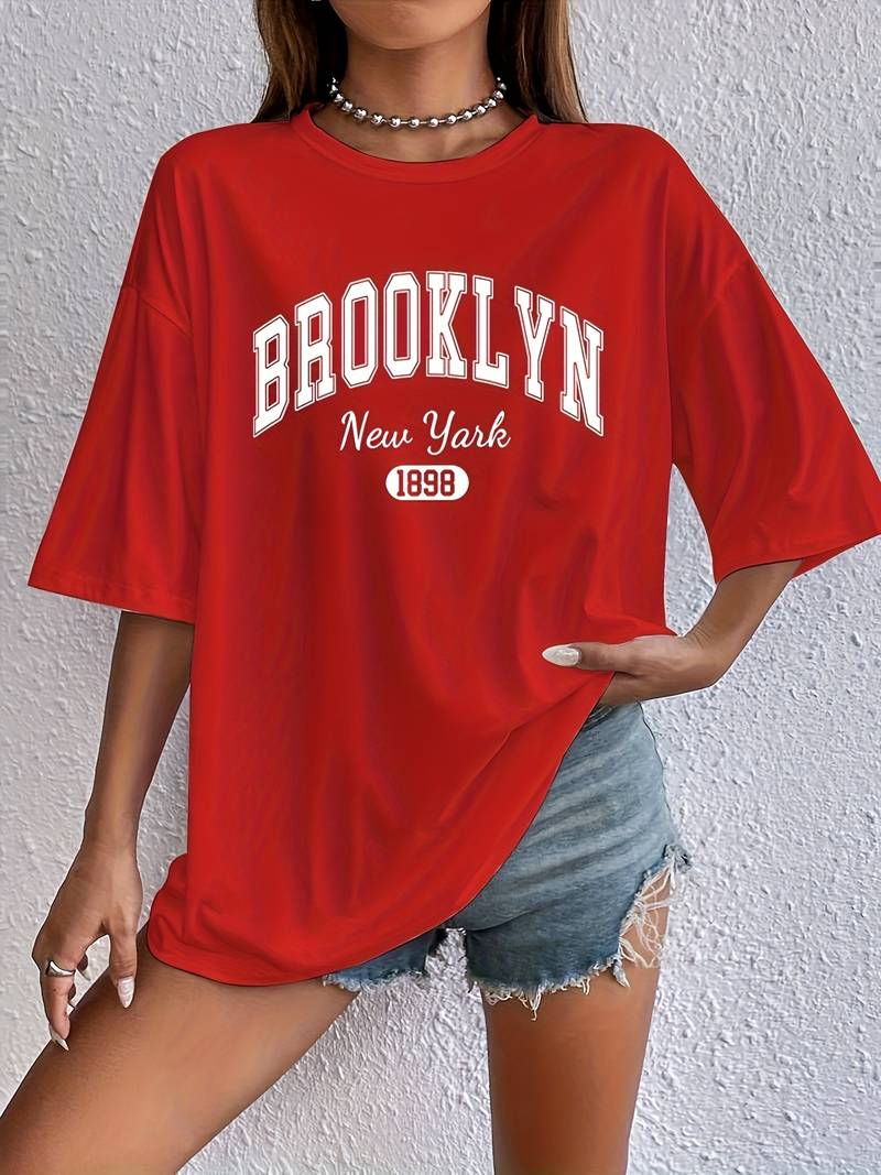 Variant image for T-shirt Femme Imprimé Brooklyn Coupe Décontractée 100% Coton-17