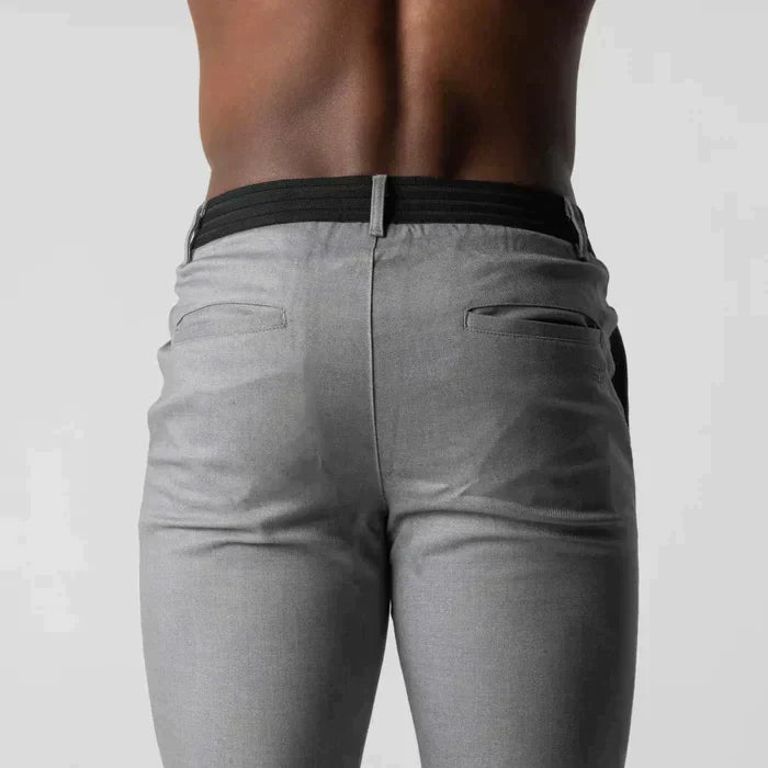 Pantalon Chino Homme Coupe Mince Tissu de Qualité-4