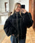 Variant image for Veste Femme Oversized Noire Style Bomber Résistante au Froid-7