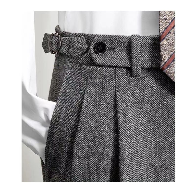 Pantalon Homme Décontracté en Tweed Polyvalent 6