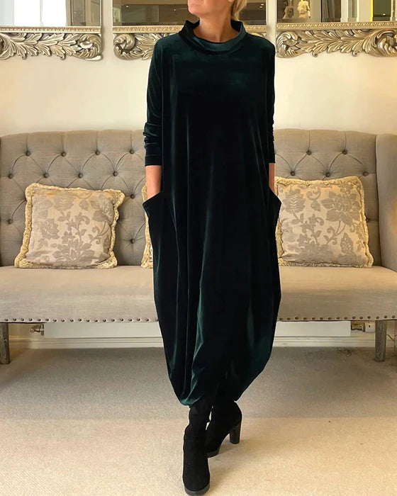Robe d'Hiver Chic Femme en Tissu Chaud et Confortable-1