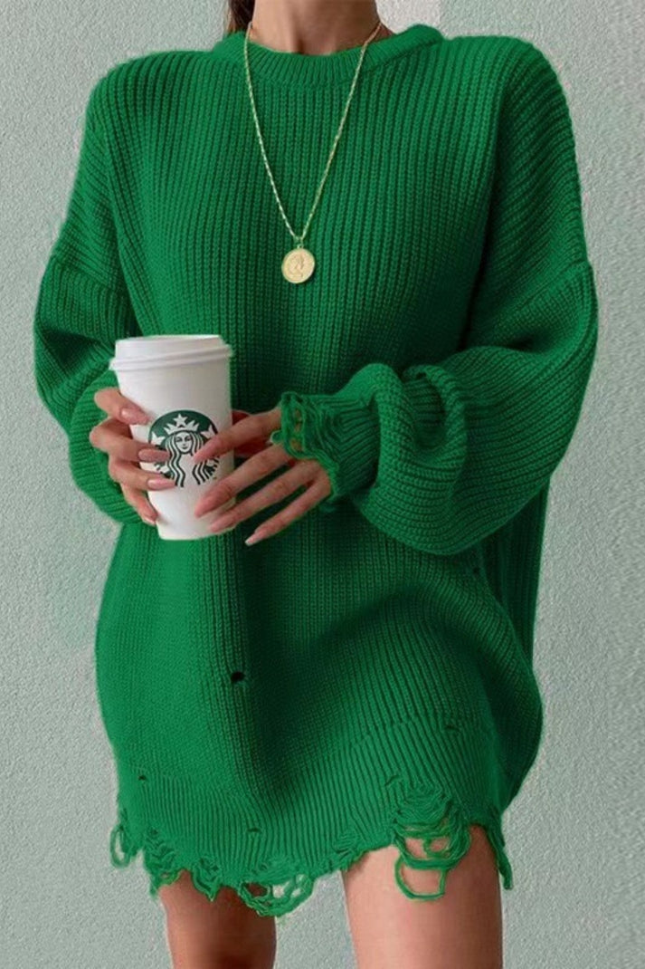 Pull Décontracté Col O en Coton pour Femme 2