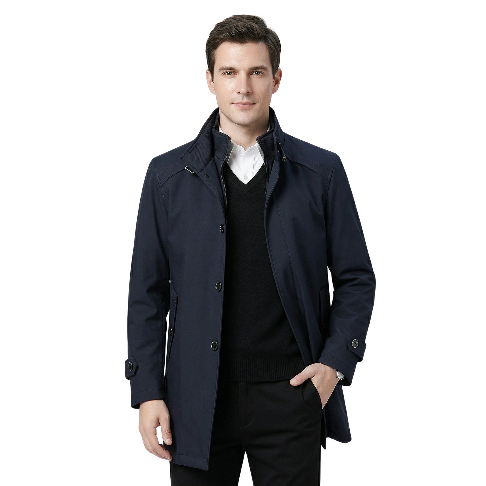 Manteau d'affaires pour hommes avec col montant