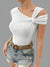 Chemisier Femme Chic Asymétrique en Tissu Doux-5
