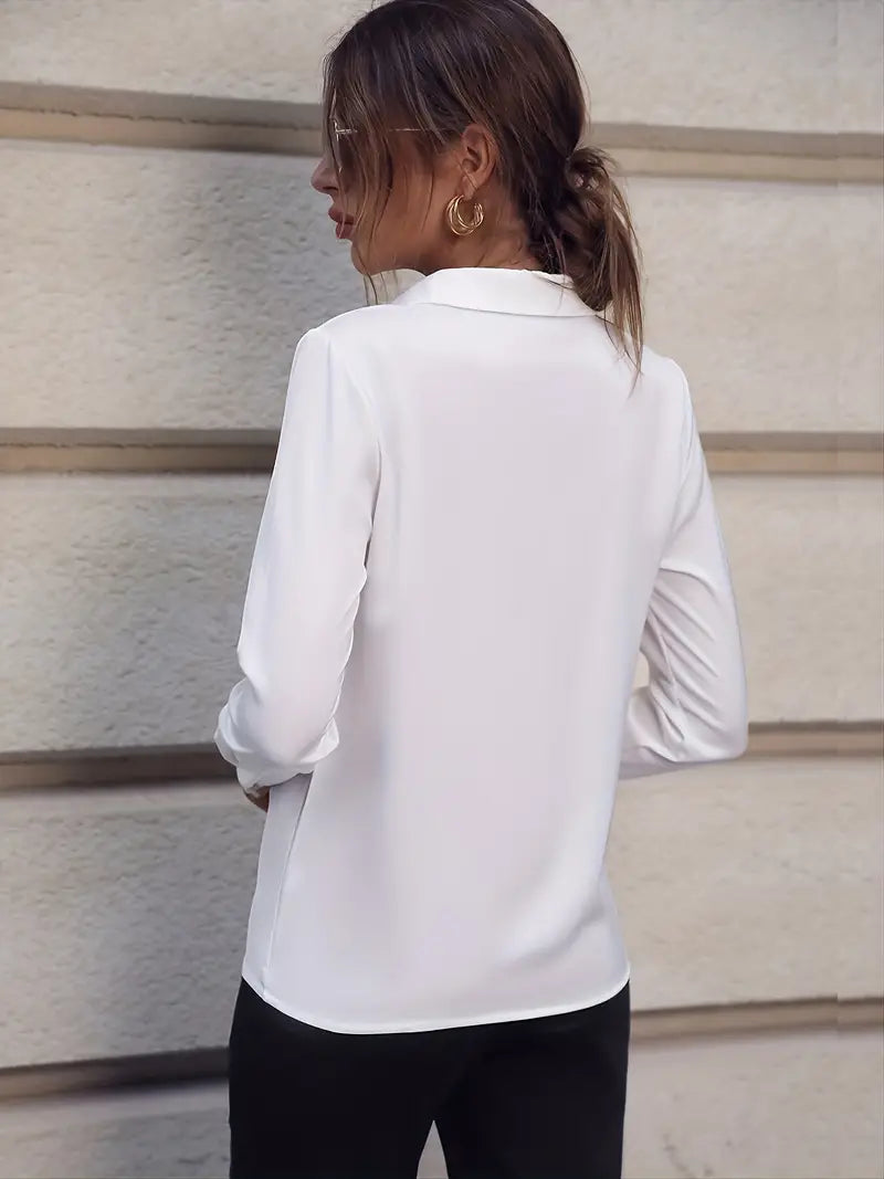 Blouse Femme Élégante Polyester pour Bureau 3
