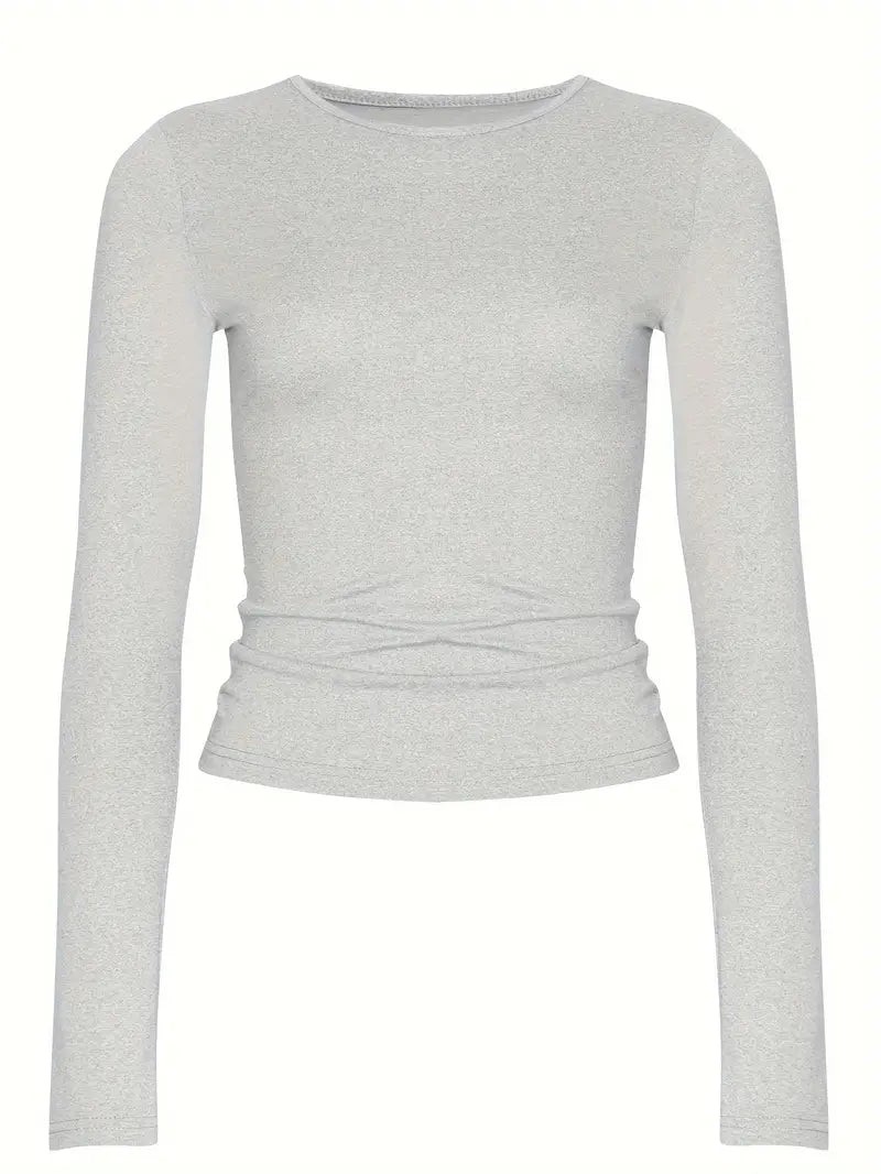 Tee Shirt Manche Longue Femme Monochrome 100% Coton-6