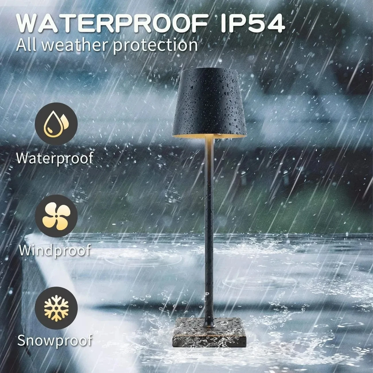 Lampe de Table Sans Fil Rechargeable Élégante LED Aluminium Argent-4