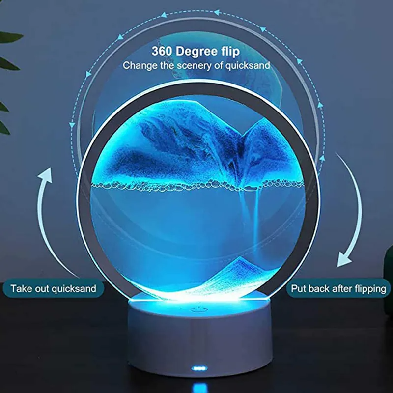 Lampe de Chevet Multicolore Animée en Verre Sable Design Moderne-3