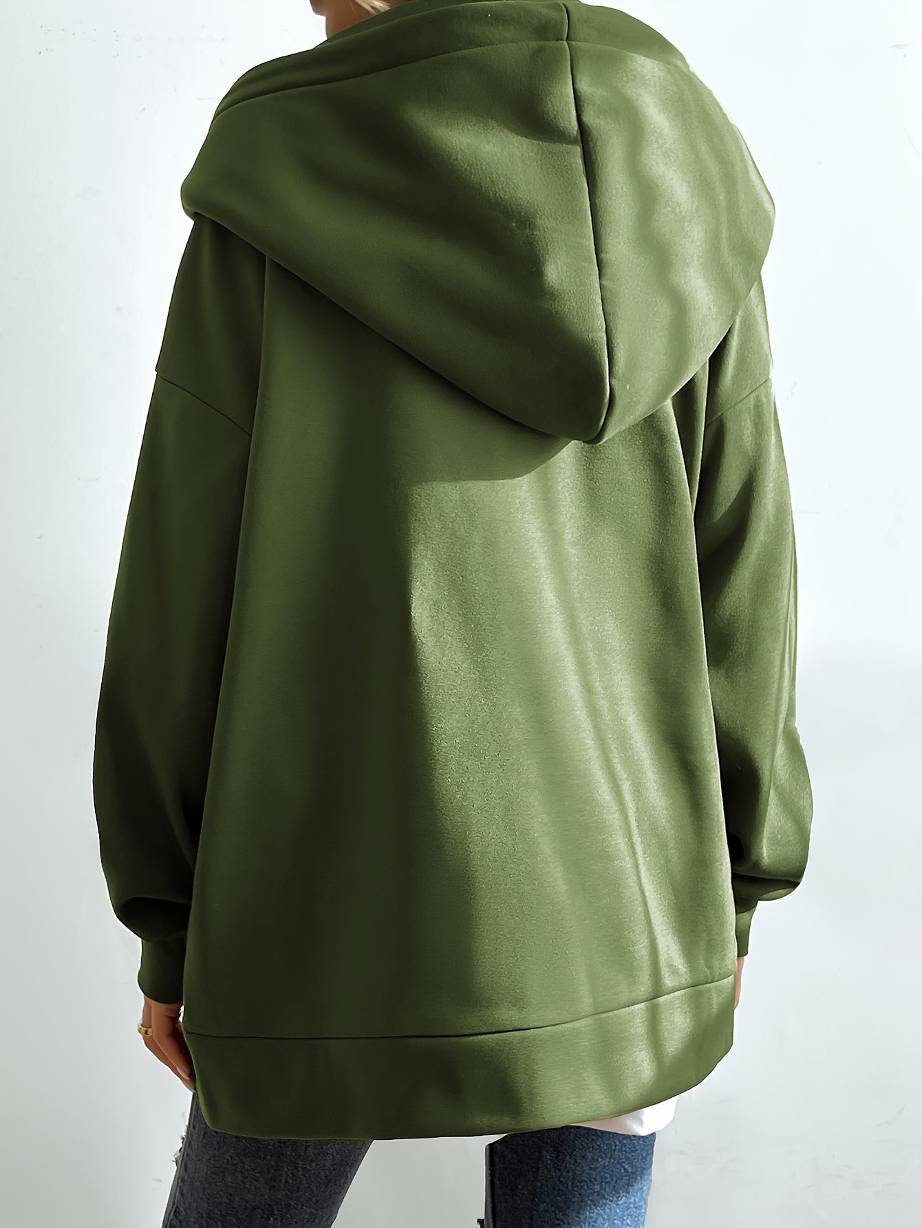 Sweat à Capuche Femme Décontracté avec Fermeture Éclair en Coton-6