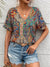 Variant image for Chemisier Femme Chic Imprimé Paisley Col en V Léger Polyester-1