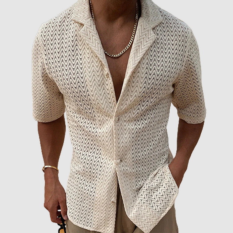 Chemise Homme Manche Courte Minimaliste en Coton 2