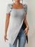 Variant image for Haut Femme Décontracté Côtelé 100% Coton à Manches Courtes-1