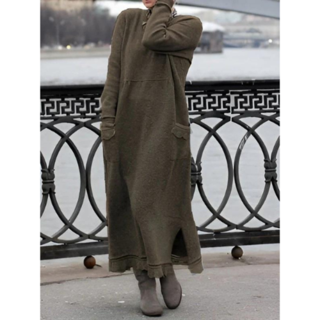 Variant image for Robe Longue Femme Élégante en Tissu Doux Ajustement Décontracté-22
