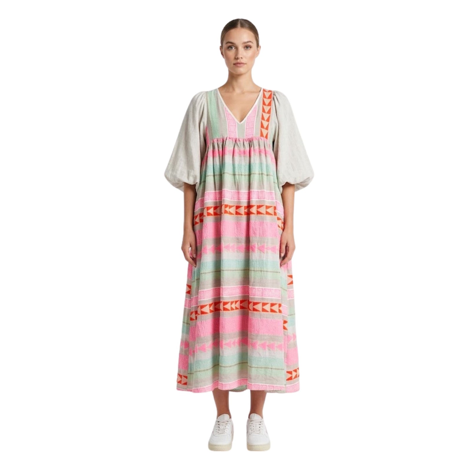 Robe d'Été Longue Femme Élégante Colorée en Tissu Léger