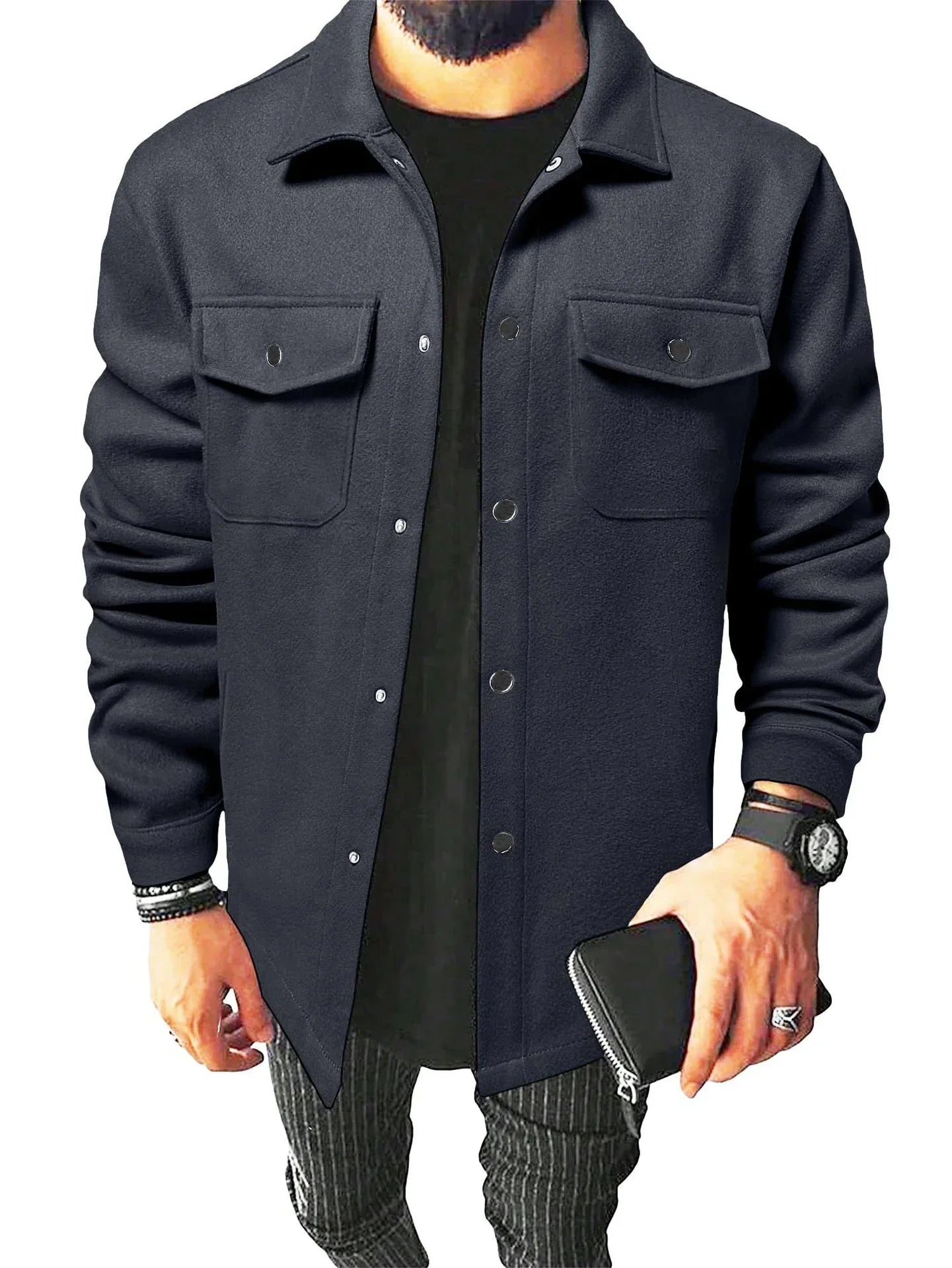Variant image for Chemise Homme Confortable Chaude en Tissu de Qualité Ajustée-50