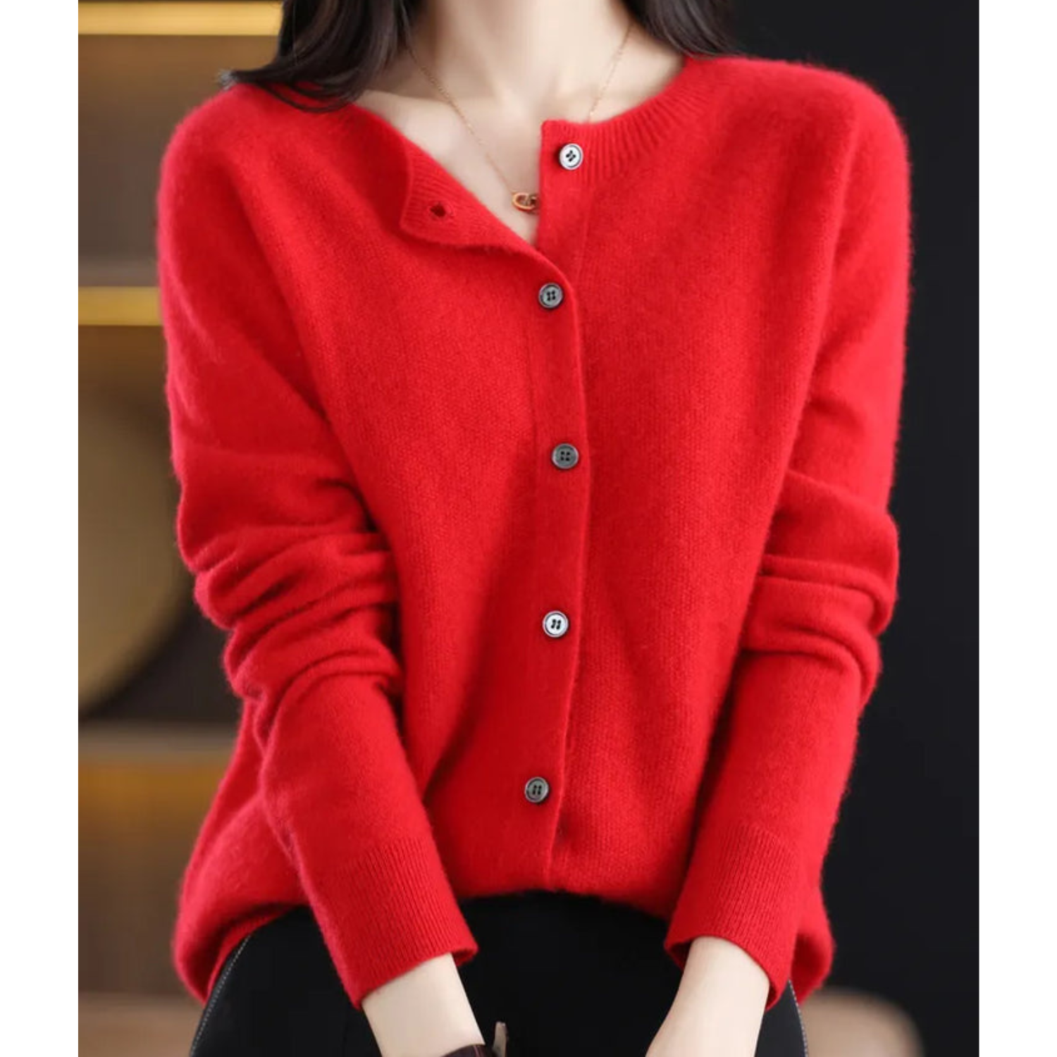 Pull Femme Col en V en Laine Pure Ajusté 4