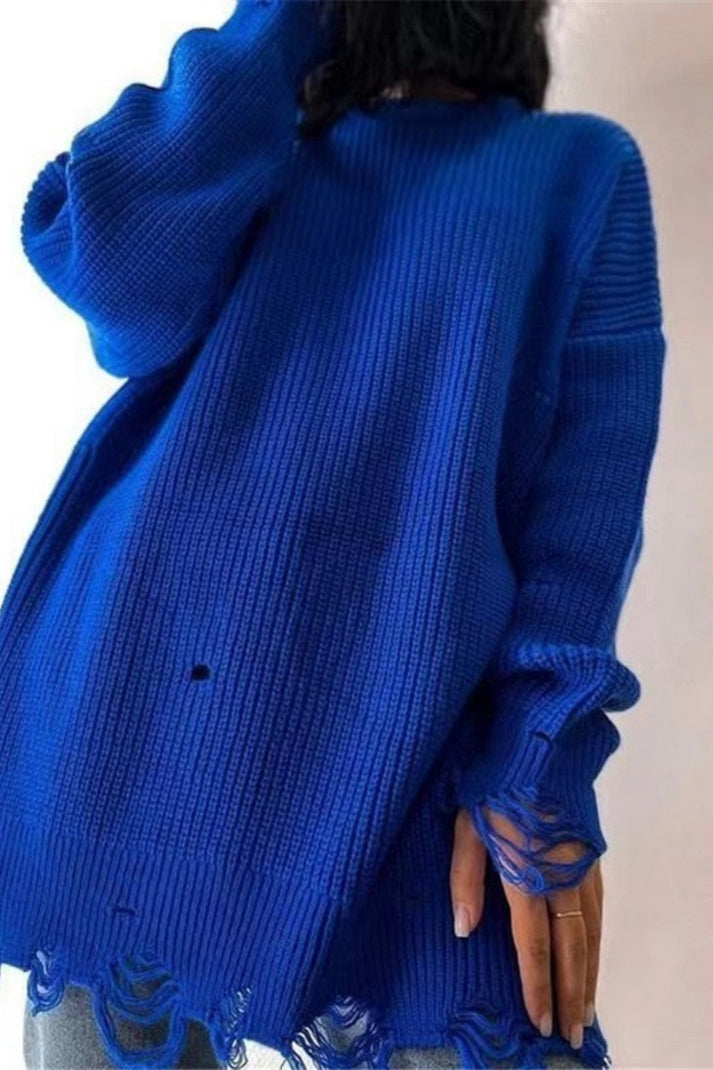 Pull Décontracté Col O en Coton pour Femme 3