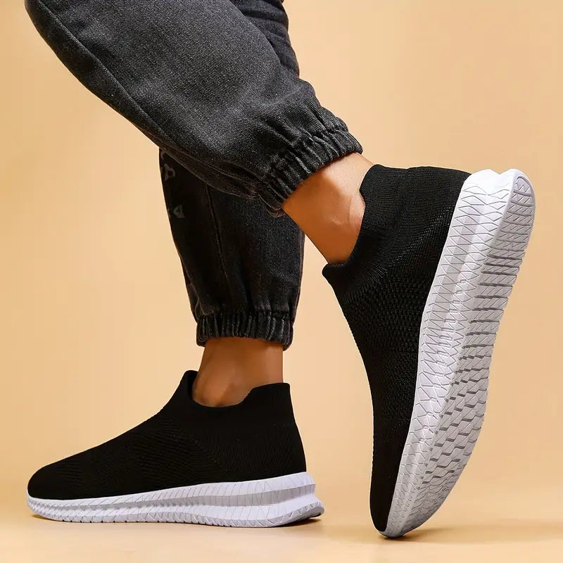 Chaussures pour Hommes Confortables Style Chaussette Tissu Extensible-4