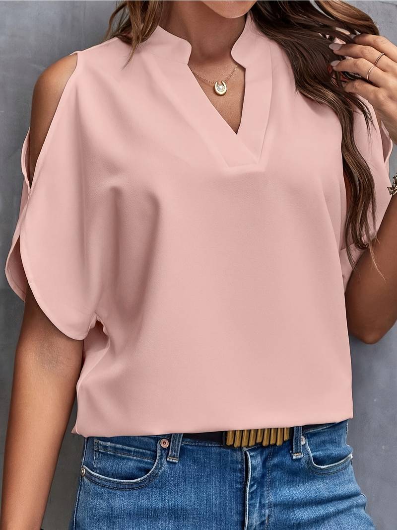 Chemisier Femme Chic Sans Épaule 100% Coton-3