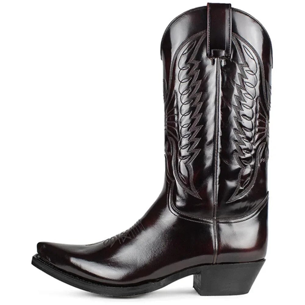 Bottes Cowboy Homme Cuir Durable Style Western Authentique 1
