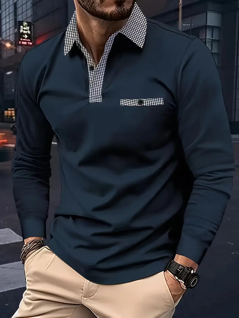 Variant image for Polo Homme Manches Longues Coton Classique-4