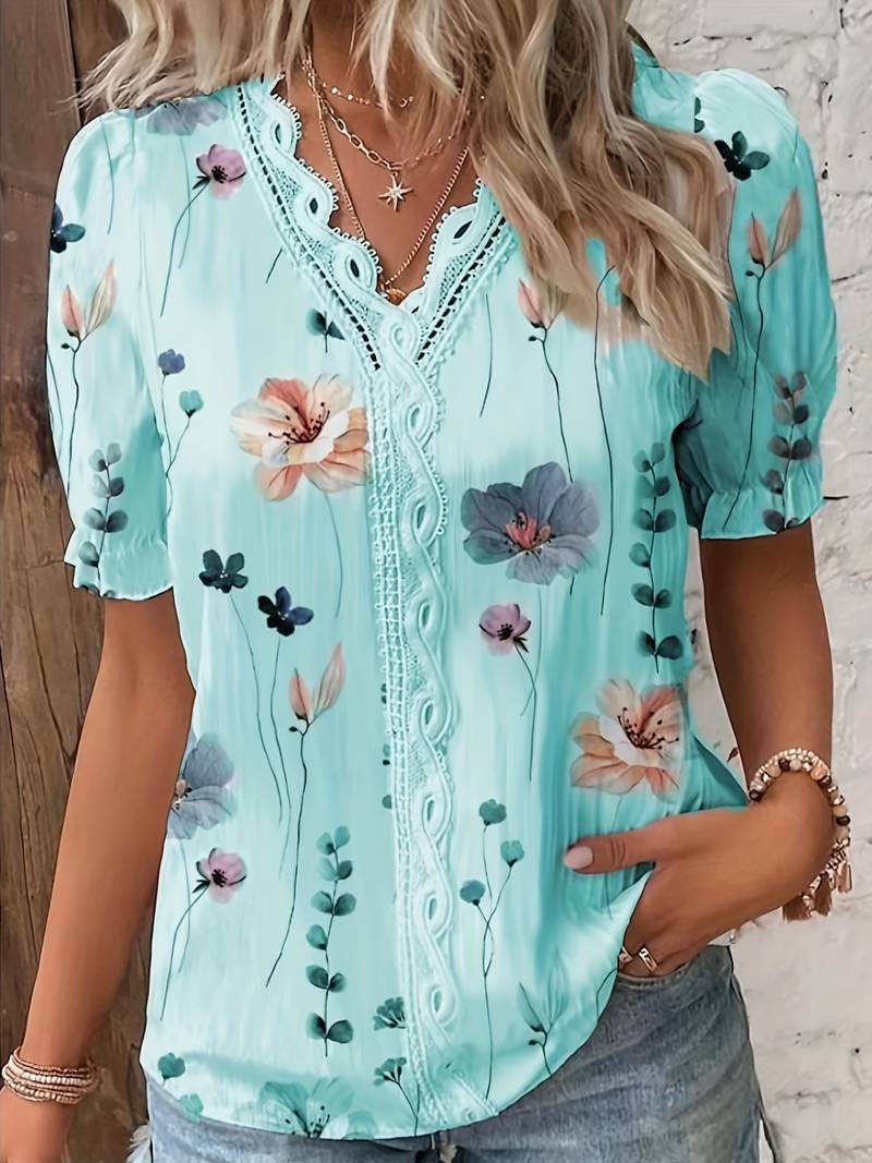 Variant image for Chemisier Femme Chic Col en V Léger Polyester-25