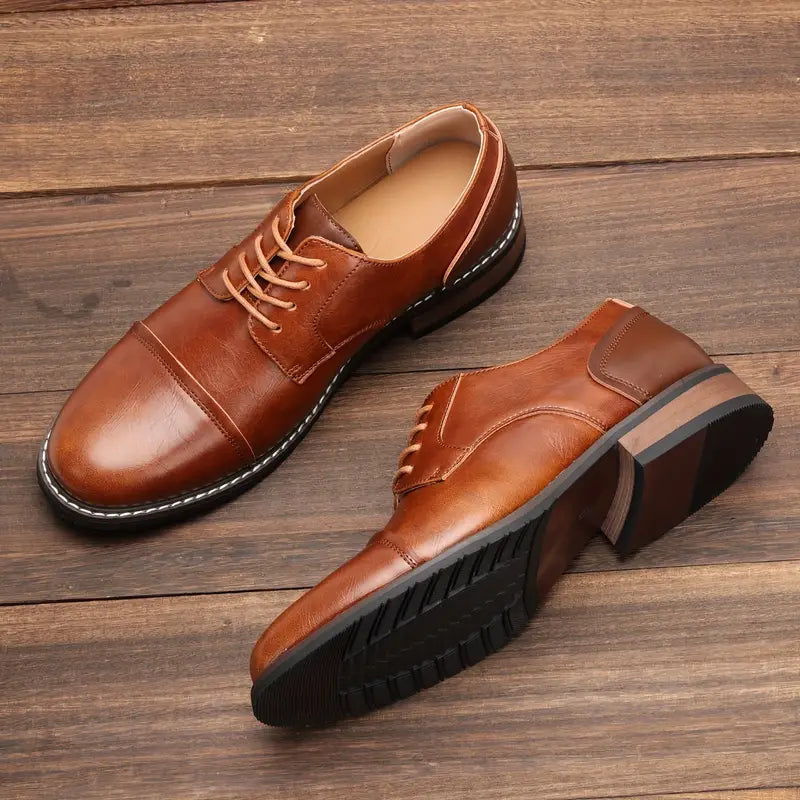 Chaussures pour Hommes Derby Vintage Cuir Authentique-4