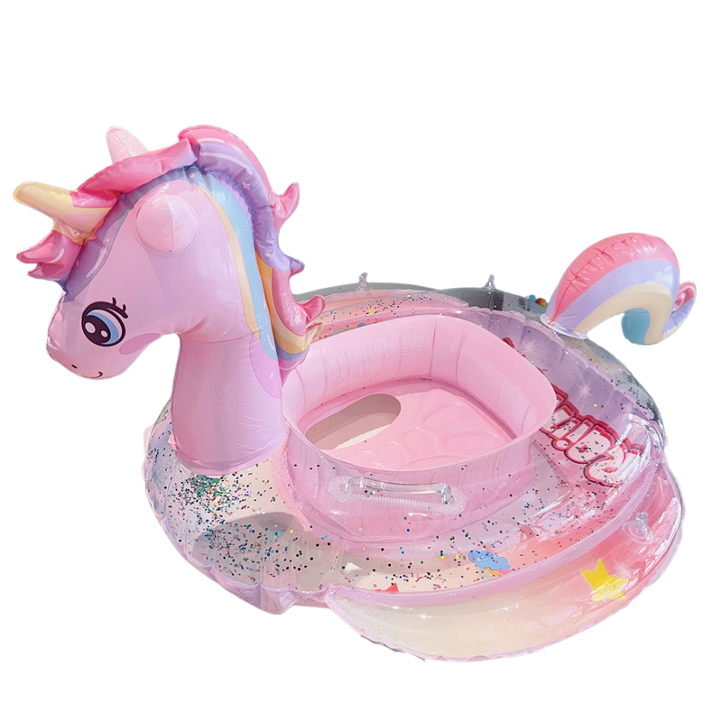 Anneau de natation gonflable licorne pailletée