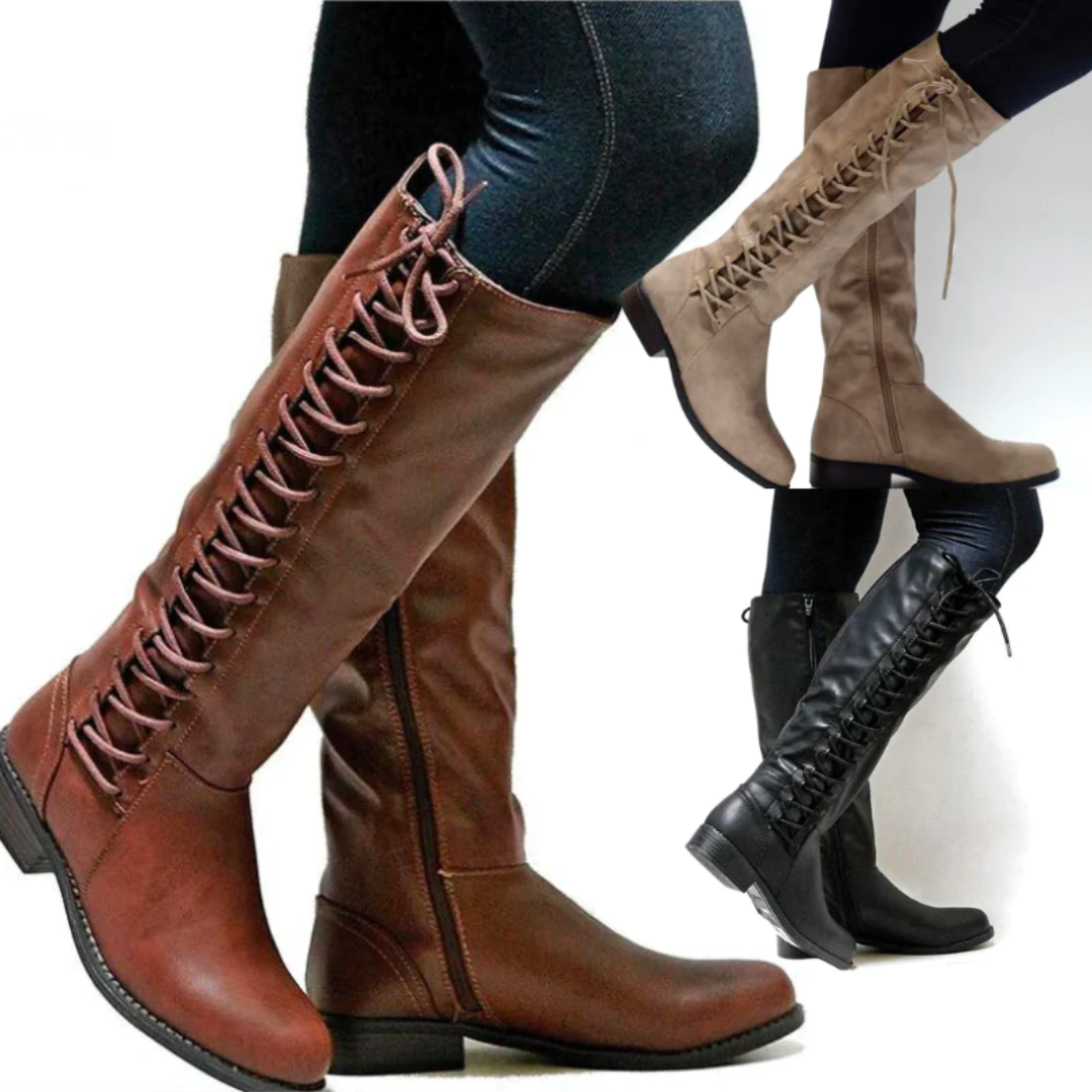 Bottes Hiver Femme Hautes Confortables en Cuir 4