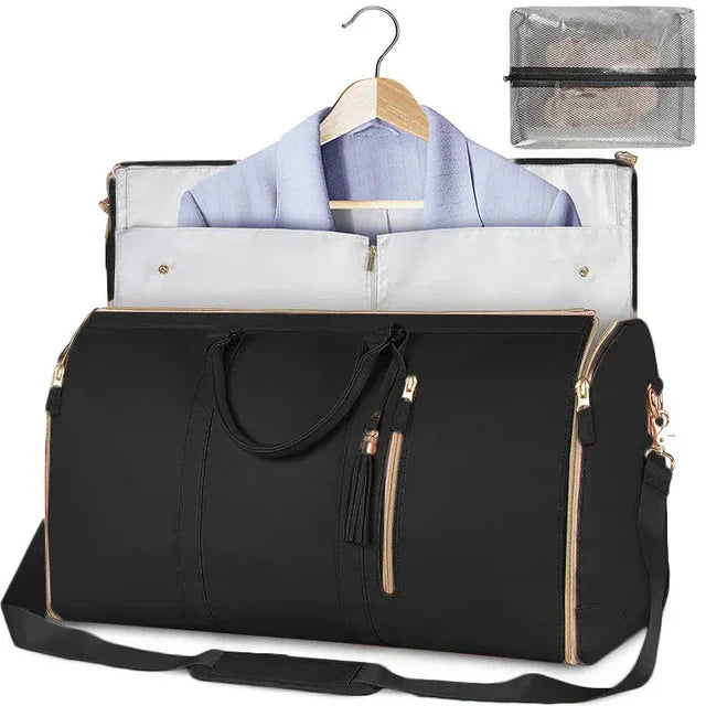 Variant image for Sac de Voyage Femme Noir Pliable Cuir PU Pratique-5