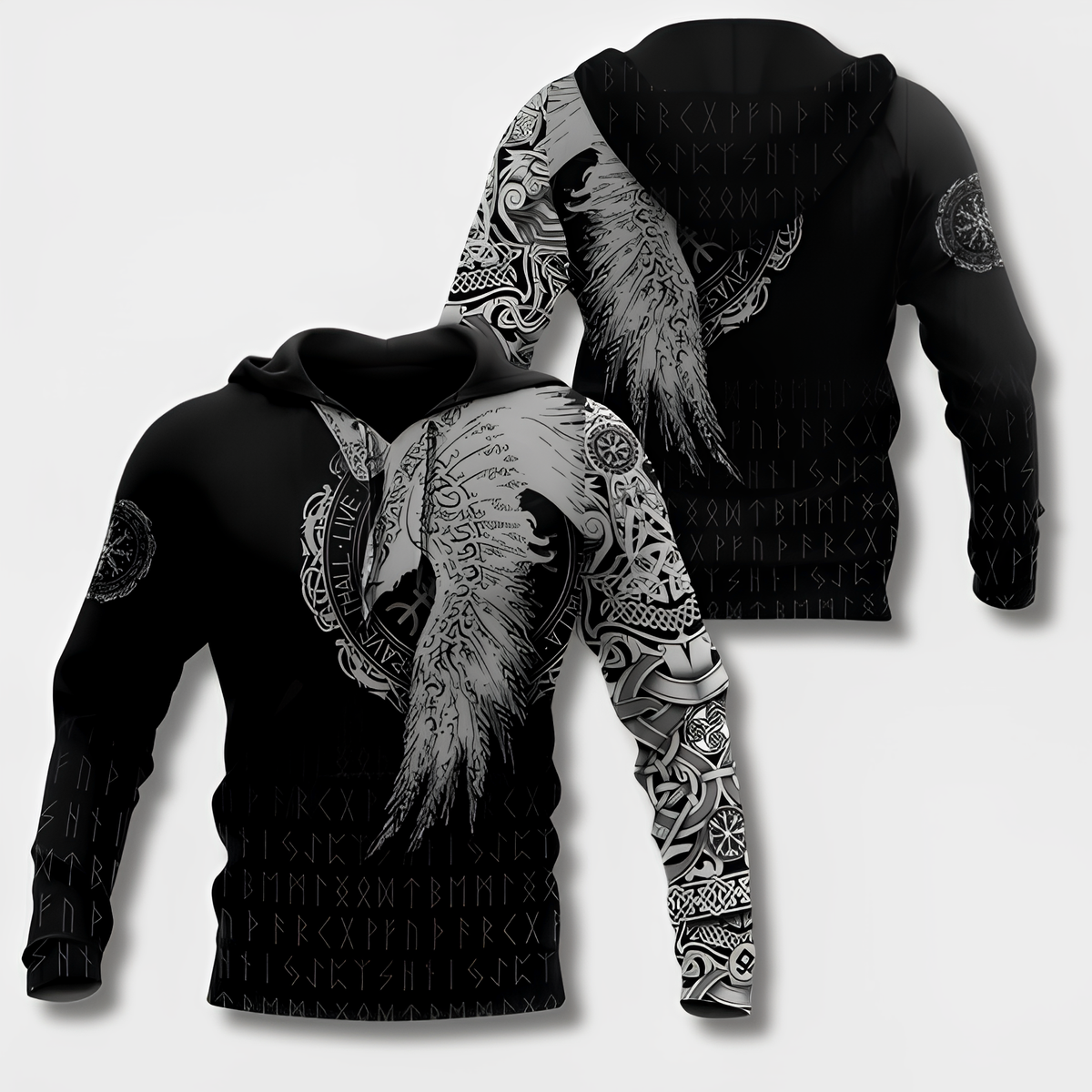 Variant image for Sweat À Capuche Homme Style Viking Confortable Mélange Coton Polyester-25