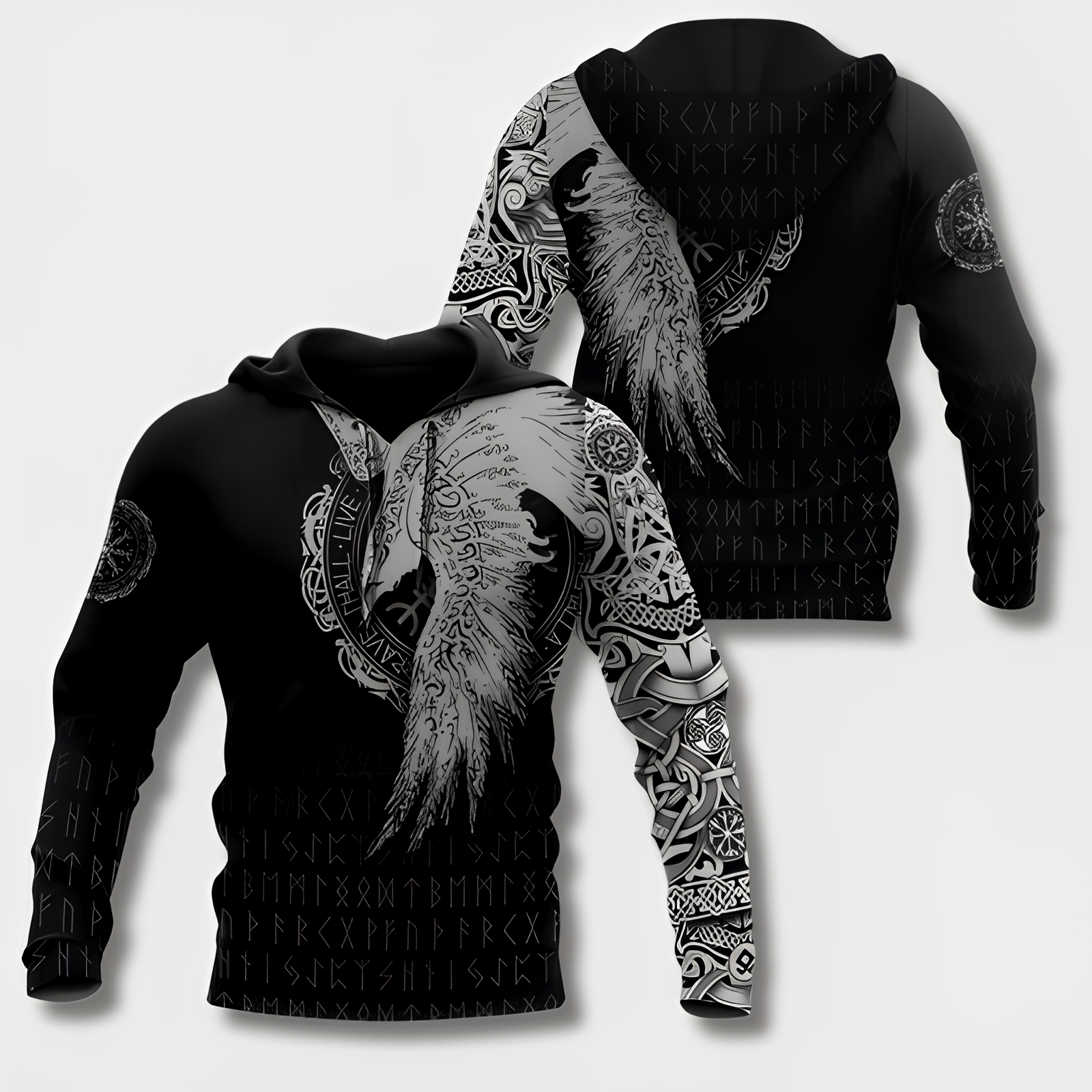 Variant image for Sweat À Capuche Homme Style Viking Confortable Mélange Coton Polyester-25