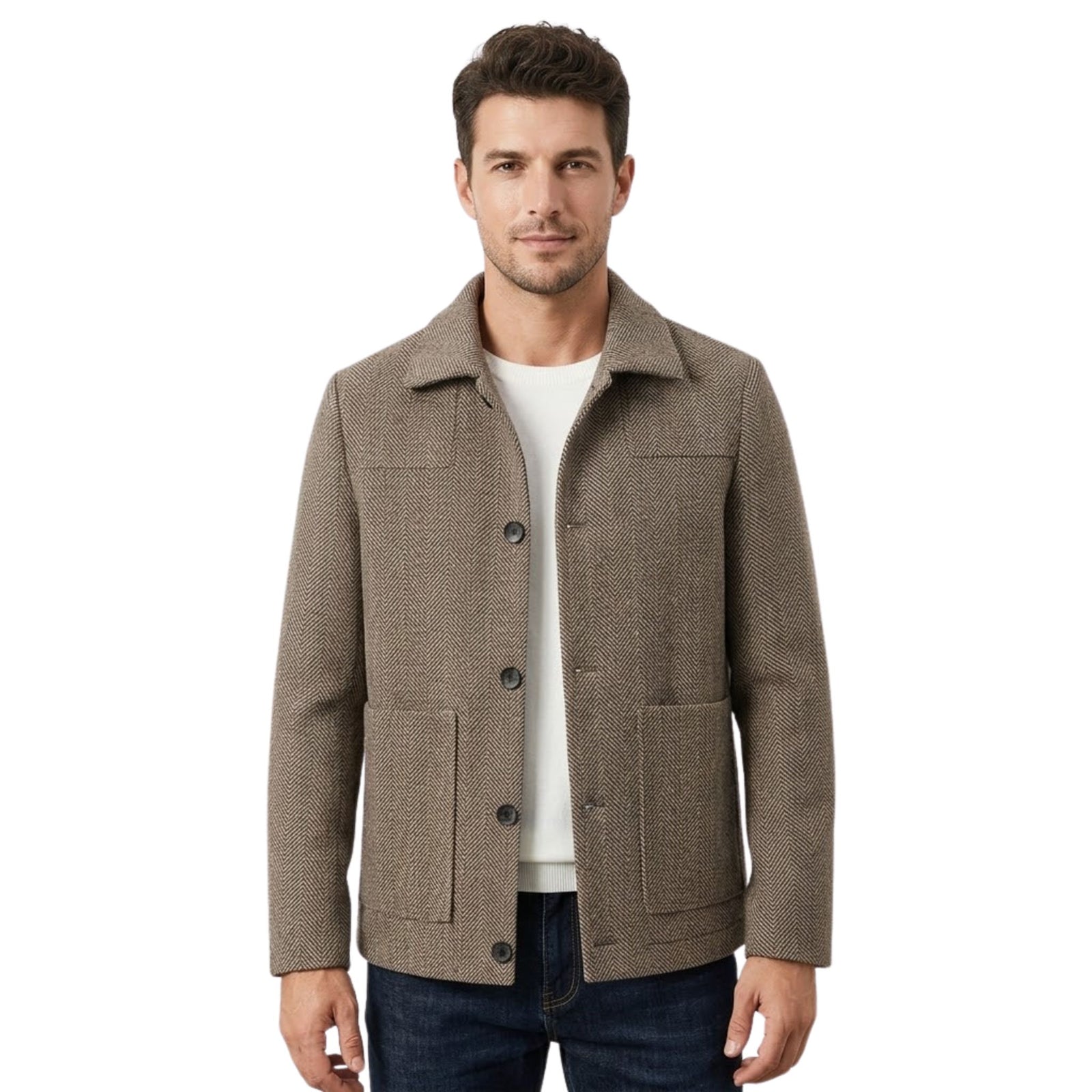 Manteau Homme Hiver Coupe Régulière avec Poches Pratiques
