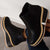 Bottes de Cheville Femme Élégantes Cuir Synthétique avec Fermeture Éclair et Plateau 3