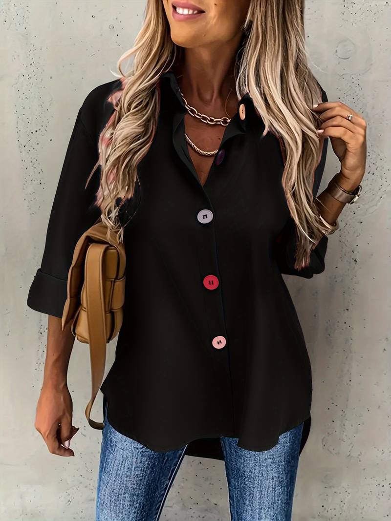 Variant image for Chemise Femme Longue Polyvalente 100% Coton Automne Printemps-9