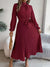 Variant image for Robe Femme Longue Élégante Monochrome avec Col Sophistiqué en Polyester-24