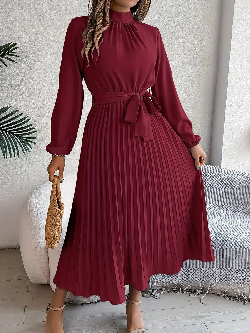 Variant image for Robe Femme Monochrome avec Col et Ride-17