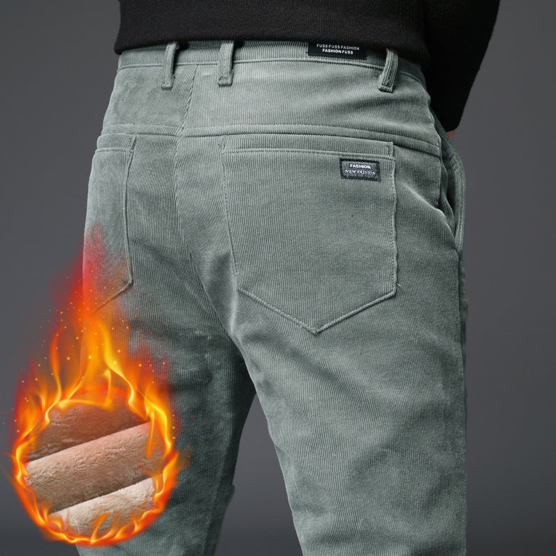 Variant image for Pantalon d'Hiver Classique en Tissu Chaud pour Hommes-25