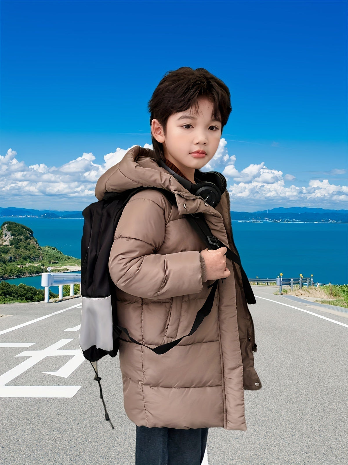 Veste Demi-Longue Garçon Tissu Respirant Fermeture Éclair 4