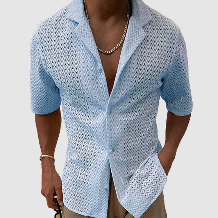 Chemise Homme Manche Courte Minimaliste en Coton 1