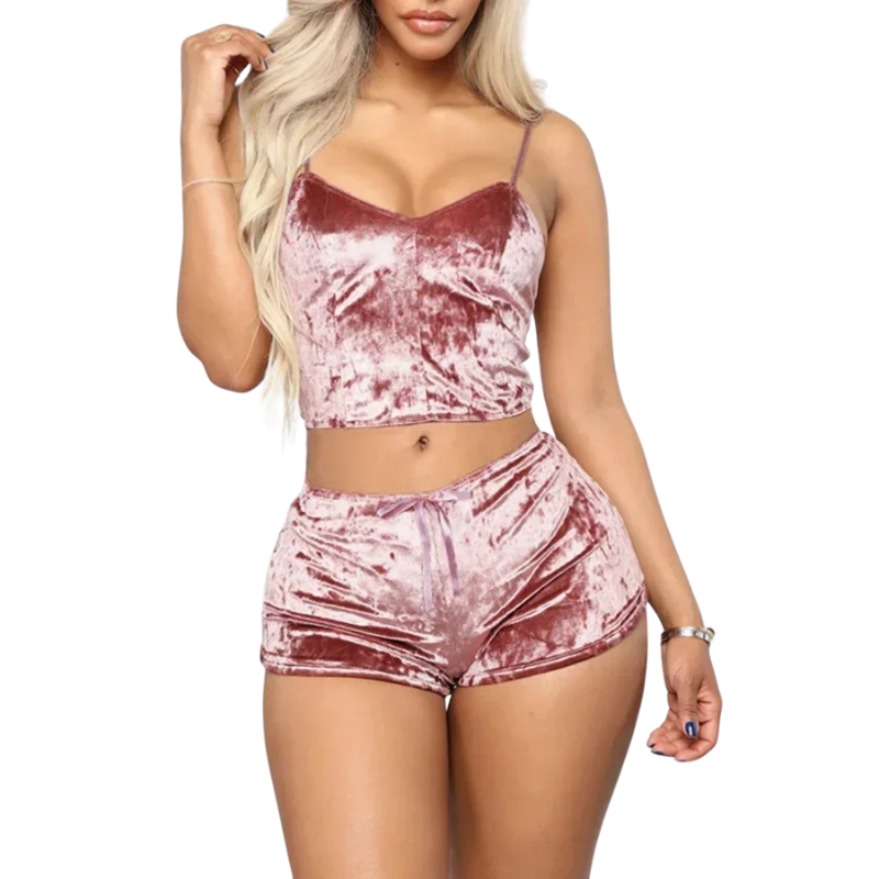 Ensemble de vêtements de nuit en velours doux pour femmes