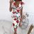 Robe Femme Élégante Col en V Manches Recommandées Tissu de Haute Qualité 3
