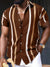 Variant image for Chemise Homme Élégante à Rayures Dorées Tissu de Haute Qualité-26