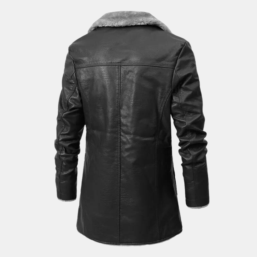 Veste Cuir Homme Élégante en Cuir Véritable pour Hiver-2