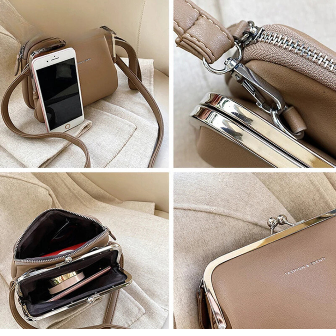 Sac à main décontracté pour femmes avec clip pratique en cuir artificiel 6