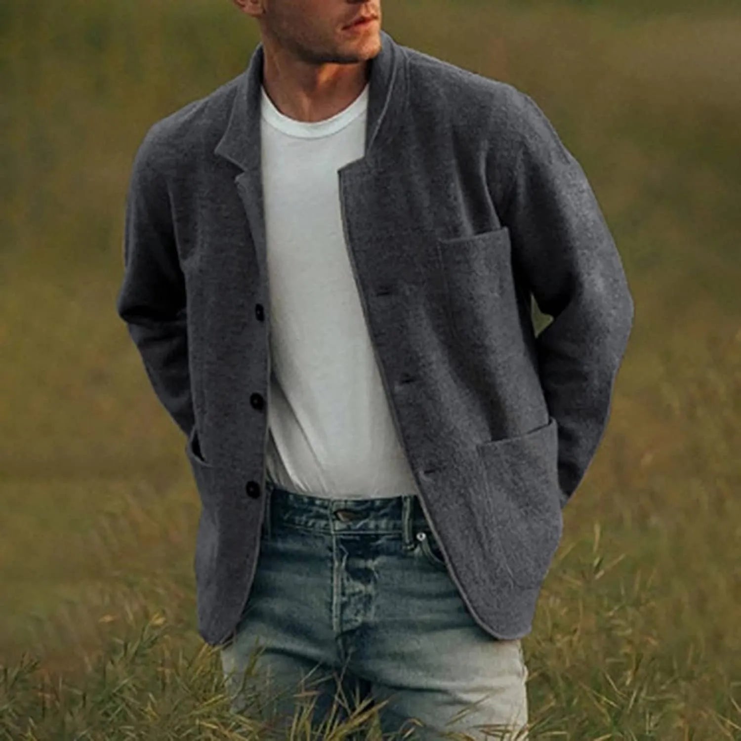 Blazer Homme Décontracté Tissu Polyvalent Ajusté 2