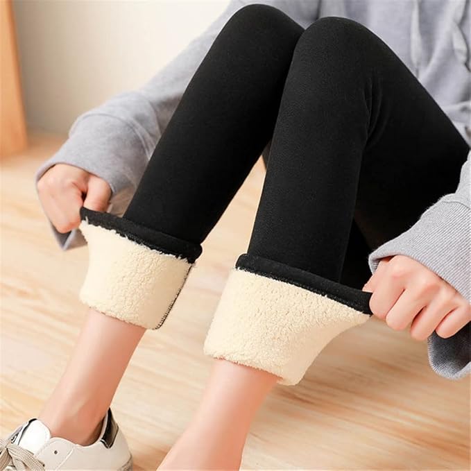 Leggings d'hiver pour femmes en laine polaire doublée de velours