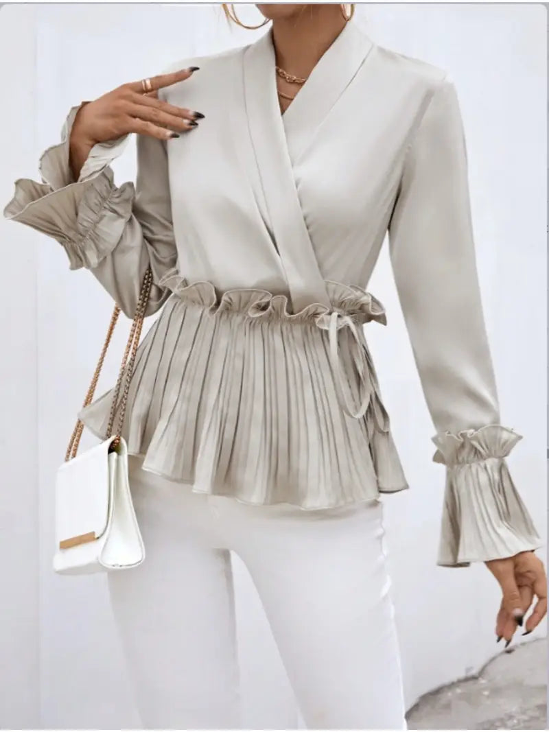 Chemisier Femme Chic Satin Élégant et Léger-4