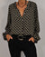 Variant image for Chemisier Femme Chic Col en V Mélange de Coton Manches Longues-1
