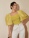 Variant image for Chemisier Femme Chic à Décolleté Carré 100% Polyester-49